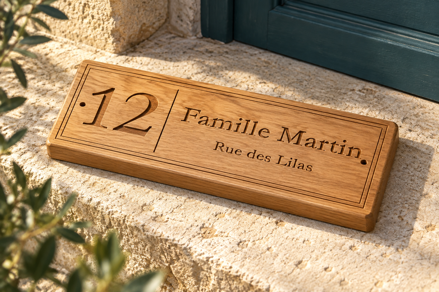 Mise en scène du modèle : Plaque de maison